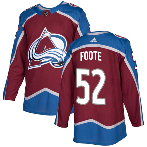 Adidas Men Colorado Avalanche #52 Adam Foote Burgundy Home Authentic Stitched NHL Jersey